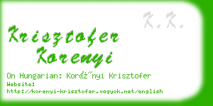 krisztofer korenyi business card